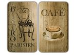 Herdabdeckplatten Bistro, 2er Set 