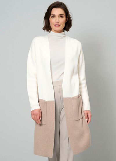 Long-Strickjacke mit Kaschmir 