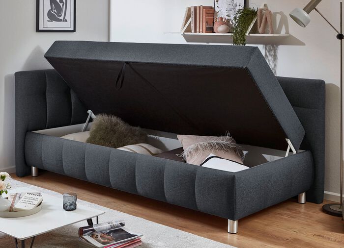 Studioliege mit Kissen und Bettkasten 