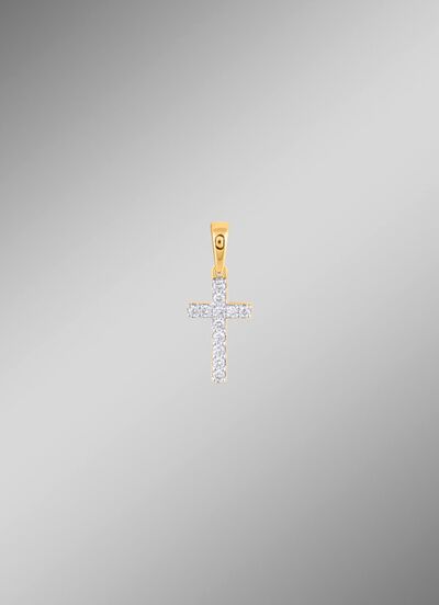 Kreuz-Anh&auml;nger mit 12 Diamanten 