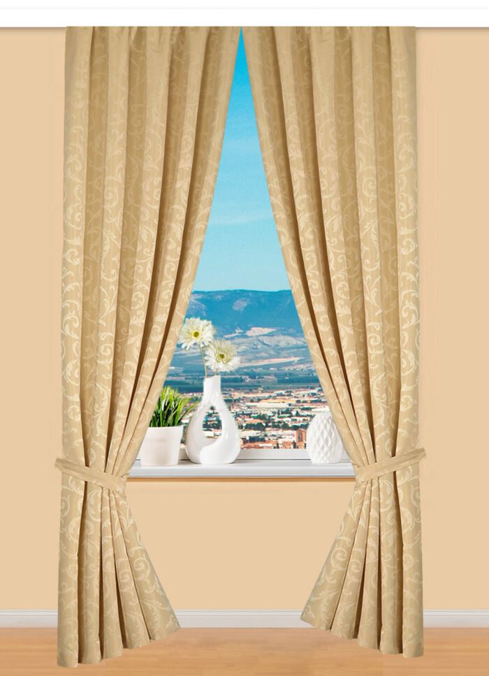 Hochwertige Jacquard &Uuml;bergardinen-Garnitur 