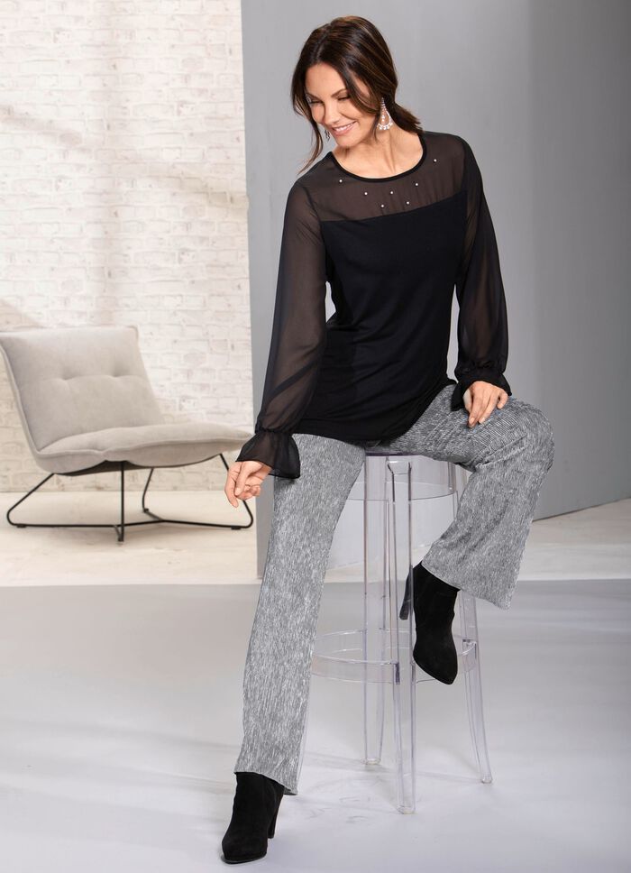 Exzellentes Shirt mit Chiffon-Verarbeitung 