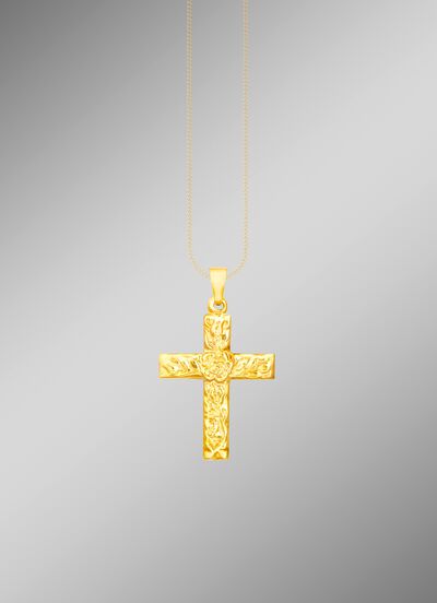 Klassischer Kreuz-Anh&auml;nger mit Struktur 