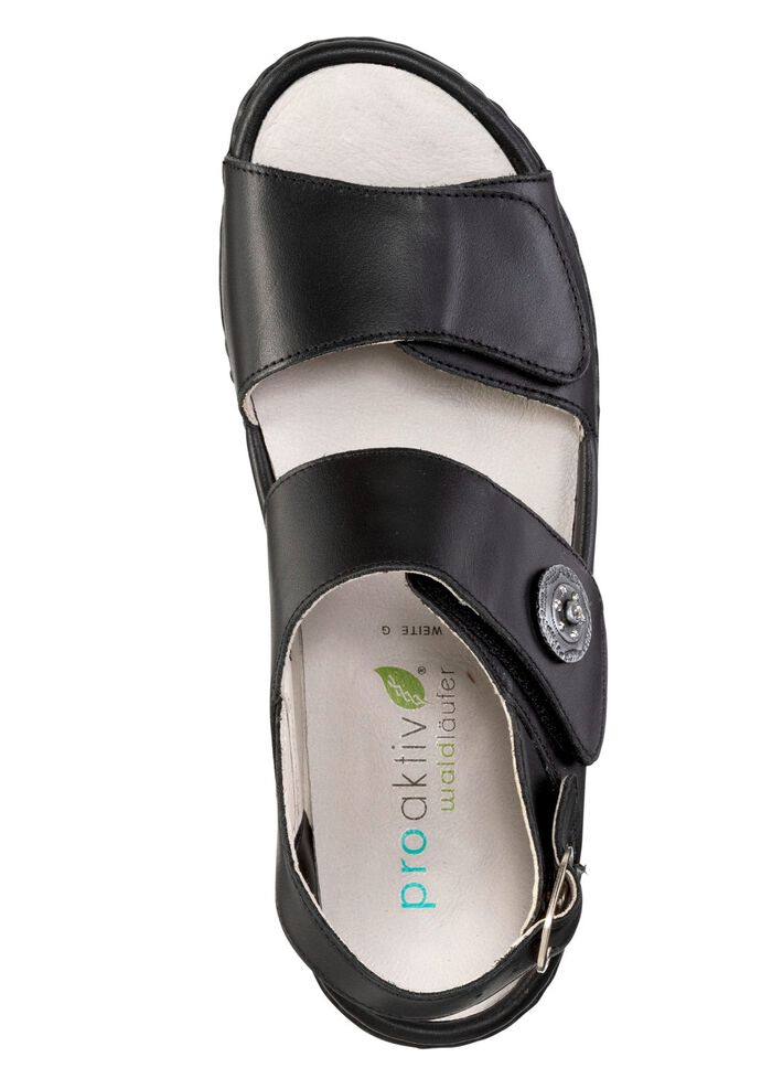 Waldl&auml;ufer Sandale mit Metallschmuck mit Glitzersteinchen 