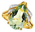 Damenring mit gr&uuml;nem Amethyst 