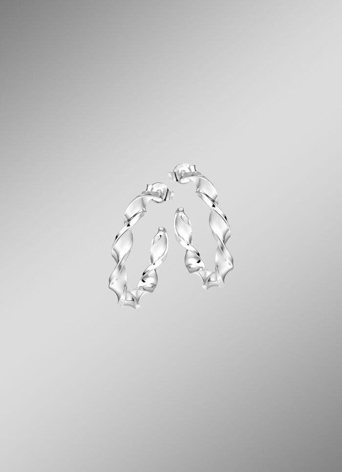 Gedrehte Creolen in edlem Silber 925/- fein 