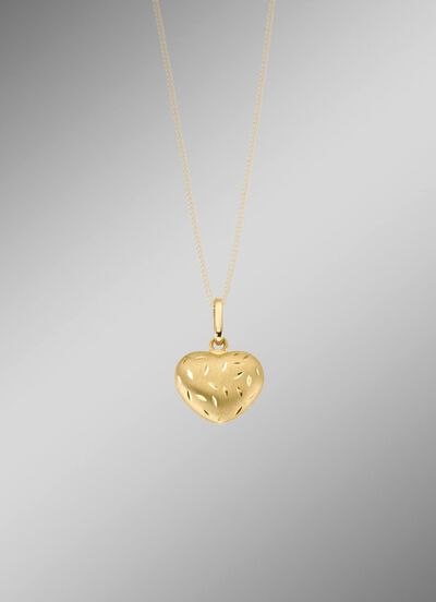 Herz-Anh&auml;nger mit strukturierter Vorderseite 