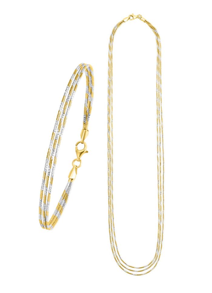 Edles Schmuck-Set in Bicolor, 2-teilig 