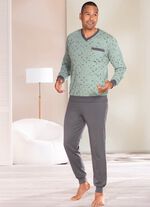 Zweierpack Schlafanz&uuml;ge mit V-Ausschnitt und B&uuml;ndchenabschl&uuml;ssen  