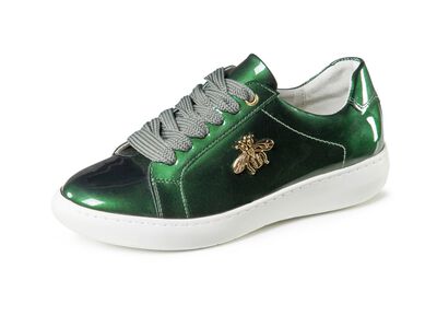 ELENA EDEN Sneaker aus Lackleder mit edlem Metallschmuck 