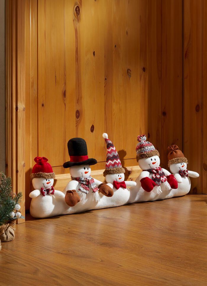 Zugluftrolle mit 5 lustigen Schneem&auml;nnern 