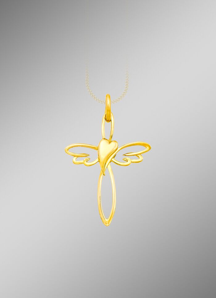 Kreuz mit Herz Anh&auml;nger 