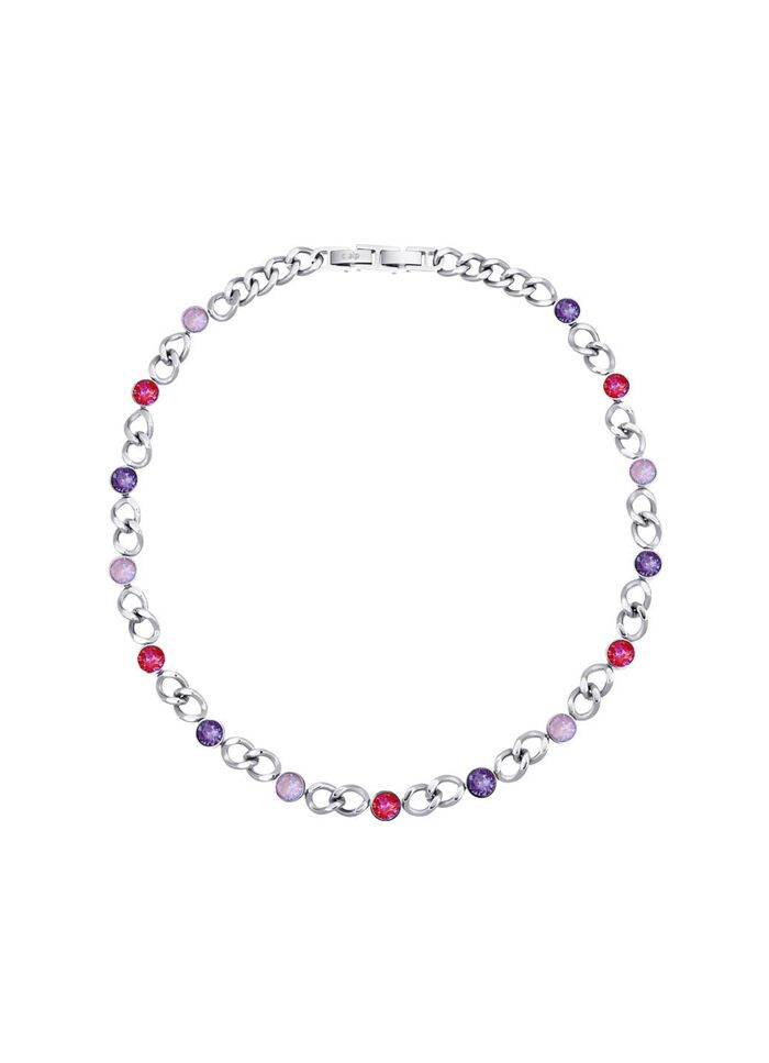 Halskette mit Kristallen in Pink 