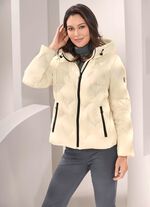 Daunenjacke mit fester Kapuze 