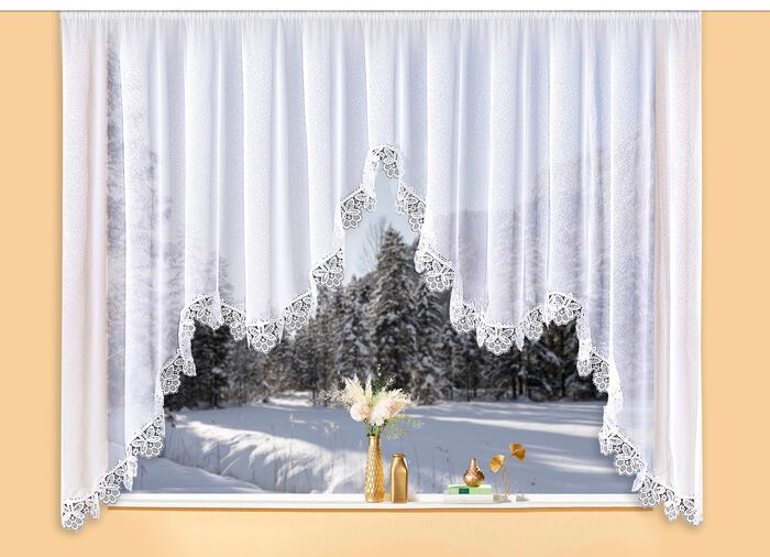 M-Bogen-Store aus echter Plauener Spitze 