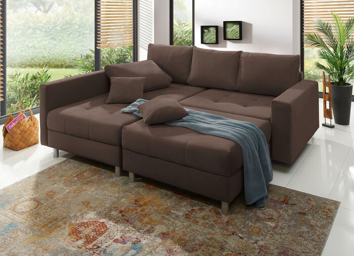 Polsterm&ouml;bel mit Hocker und Kissen 