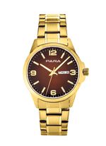 Para-Quartz-Herrenuhr mit Stahlbandgeh&auml;use 