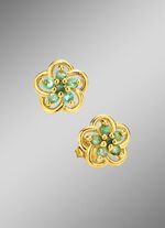 Vergoldete Ohrstecker mit echt Smaragd 