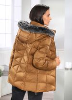 Daunenjacke mit abnehmbarer Kapuze 