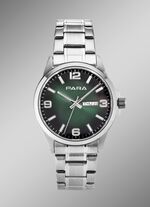 Para-Quartz-Herrenuhr mit Stahlbandgeh&auml;use 