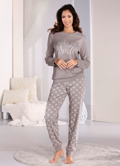 Schlafanzug mit B&uuml;ndchenabschl&uuml;ssen  