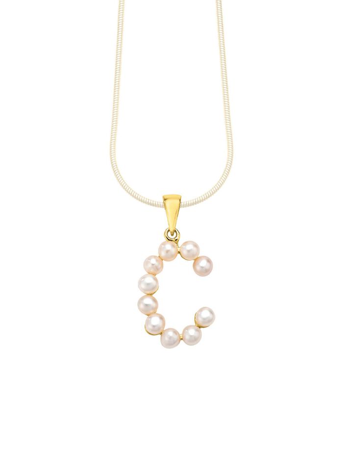 Personalisierte Eleganz: Buchstaben-Anh&auml;nger mit S&uuml;&szlig;wasser-Zuchtperlen 