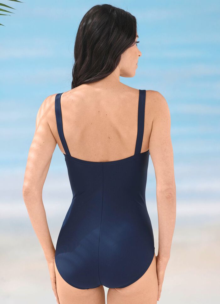 Schwab Badeanzug mit platziertem Druckdessin und Halbkorsage 