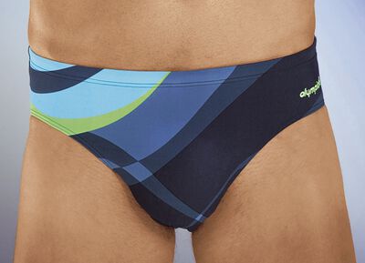 Olympia Badehose in Slipform mit buntem Druckdessin 