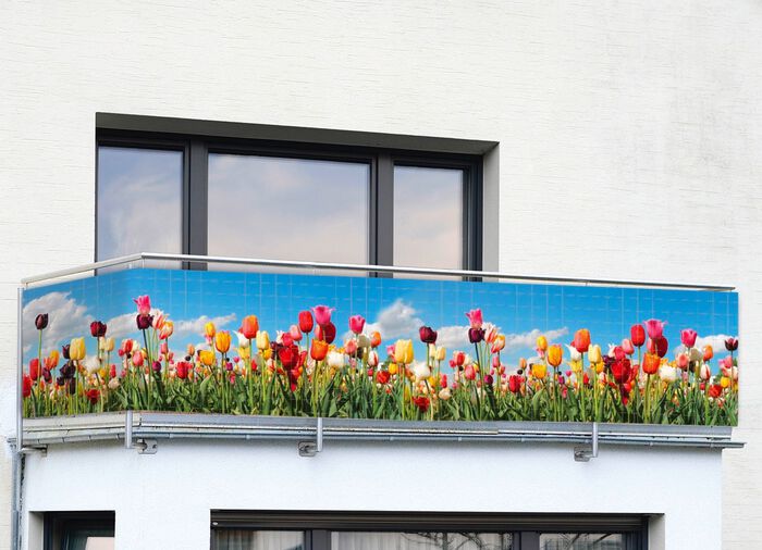Balkon-Bespannung mit eingearbeiteten Metall-&Ouml;sen 