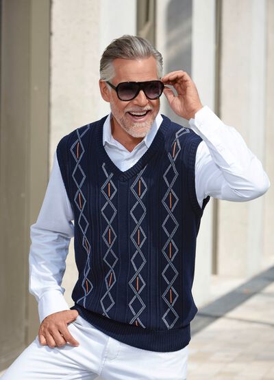 Pullunder mit V-Ausschnitt in 2 Farben 