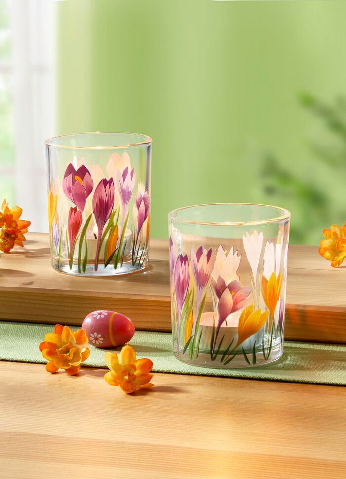 Windlicht, 2er Set, aus Glas 