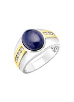 Herrenring mit Lapislazuli und Zirkonia 