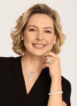 3-reihiger Damenring mit Perlen und synth. Zirkonia 