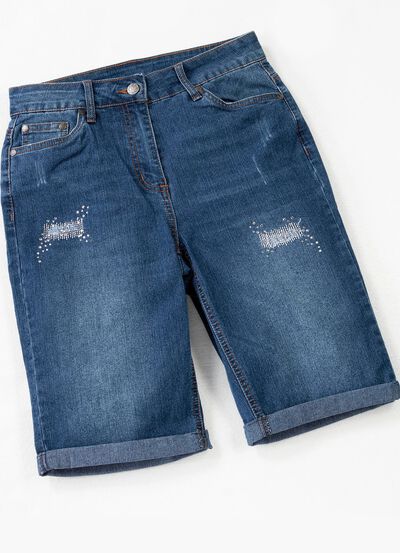 Jeans-Bermudas mit tollen Used-Effekten 