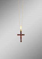 Kreuz-Anh&auml;nger mit Granat 