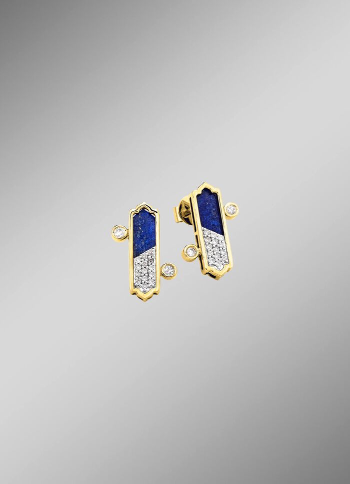 Strahlende Eleganz &ndash; Ohrstecker mit Lapislazuli und Brillanten 
