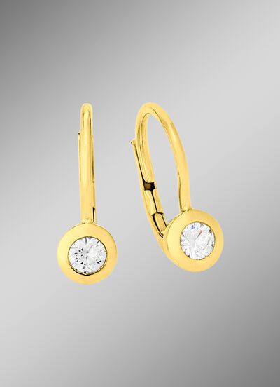 Elegante Ohrringe in Gelbgold mit Brillant 