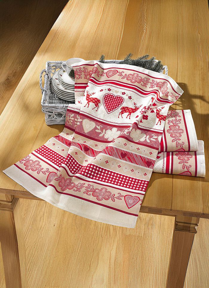 Geschirrt&uuml;cher, 3er-Set, mit winterlichen Motiven 