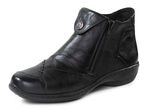 ELENA EDEN Bootie mit dezenter Knitter-Struktur und Metallschmuck 