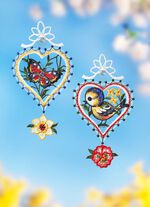 Plauener Spitze Fensterbild, 2er-Set 