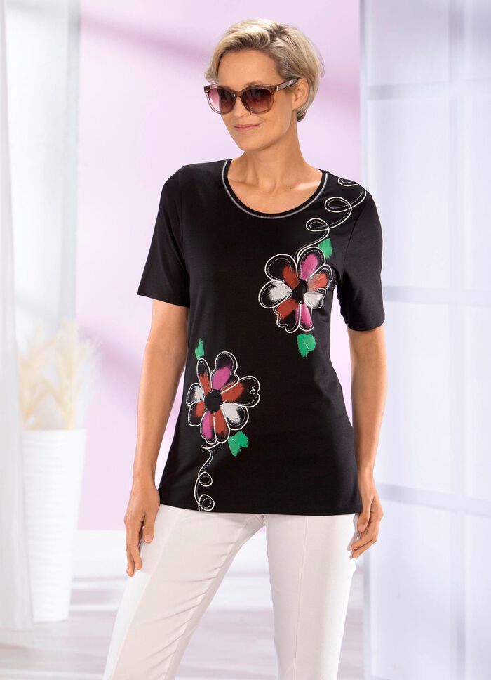 Shirt mit Glimmer-Effekt im Vorderteil 