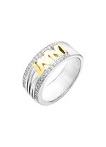 Damenring in Bicolor mit synth. Zirkonia 