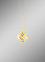 Diamantierter Herz-Anh&auml;nger in Tricolor 