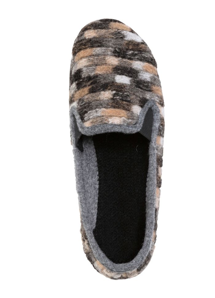 Hausschuh aus gemustertem Textilmaterial 