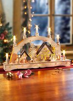 Lichterbogen aus Holz, Trafo-/batteriebetrieben 