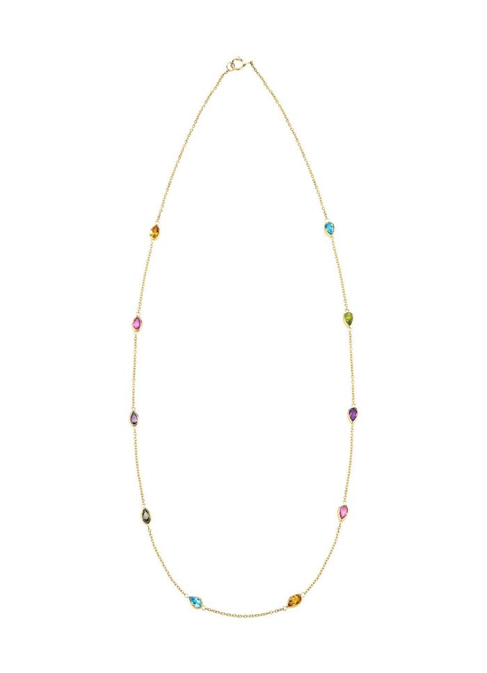 Halskette mit funkelnden, echten Edelsteinen 