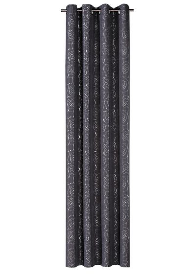 &Uuml;bergardine mit h&uuml;bschem Rosen-Dessin 