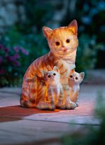 Beleuchtete Katzenfamilie 