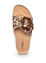 Klett-Pantolette in Leder-Optik 