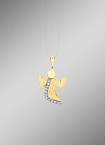 Engel-Anh&auml;nger aus Gold mit Zirkonia 